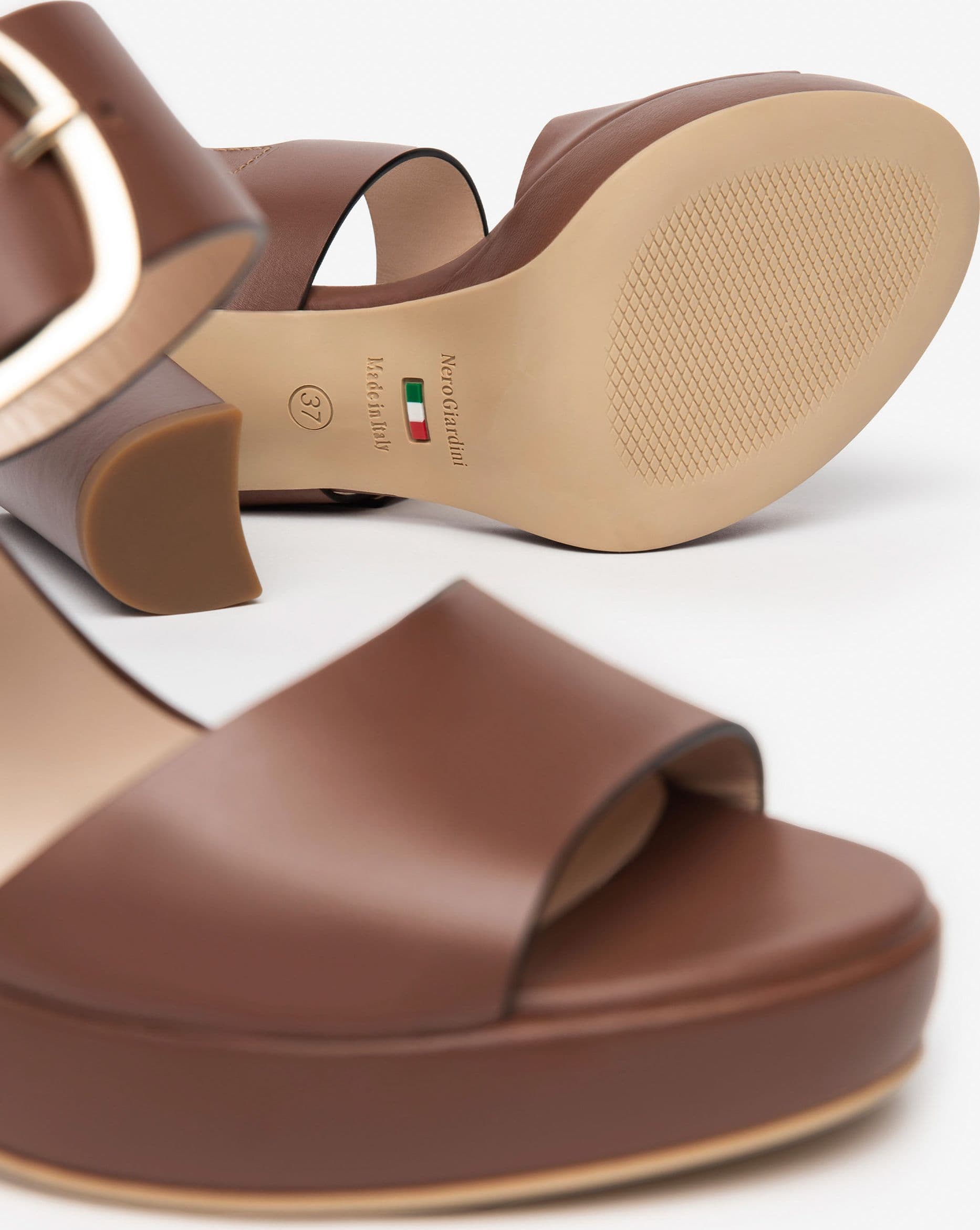 Nero Giardini sandali donna in pelle cuoio E513354D400 - 5