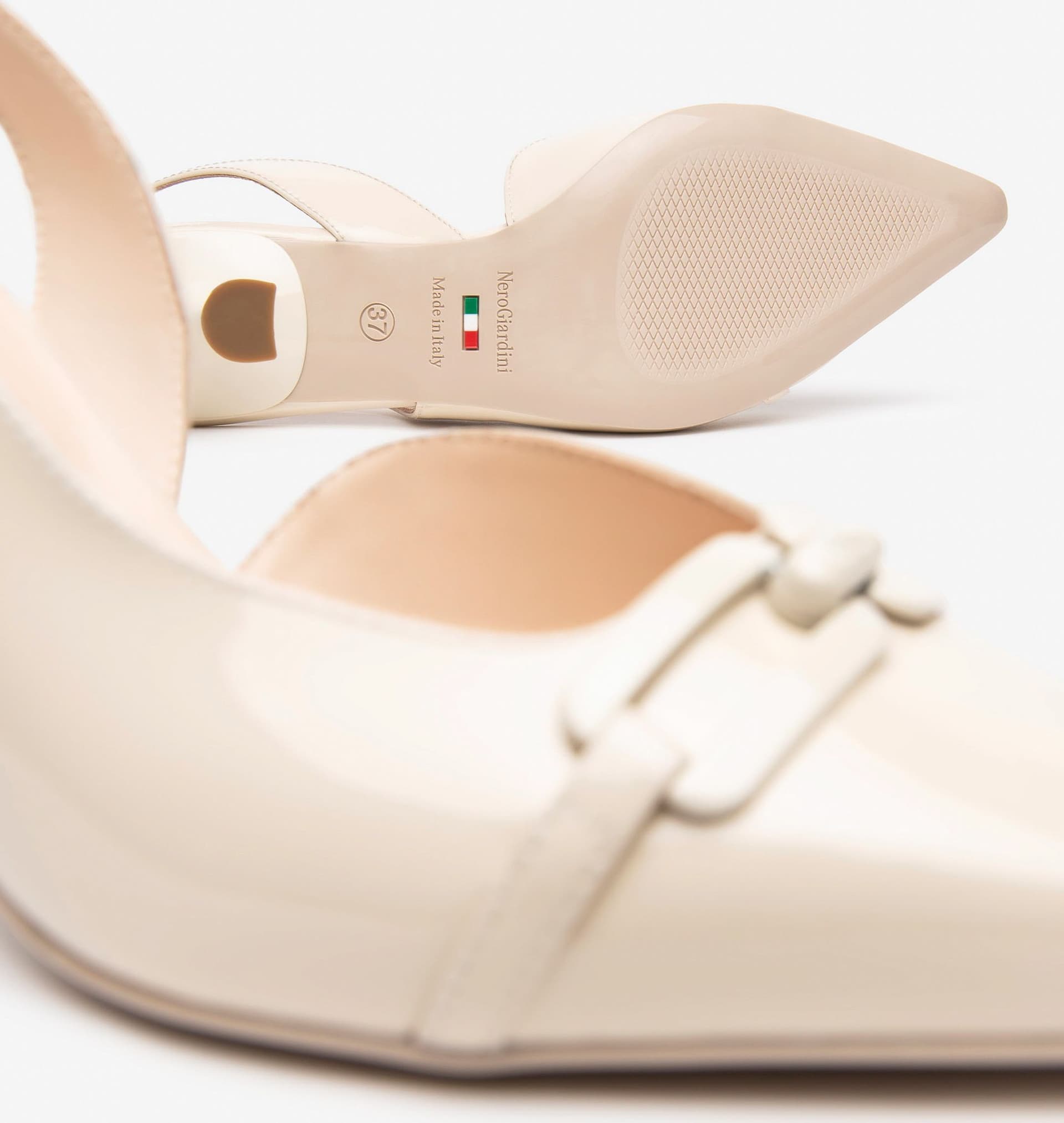 Nero Giardini slingback in vernice col.latte con accessorio E512230DE711 - 4