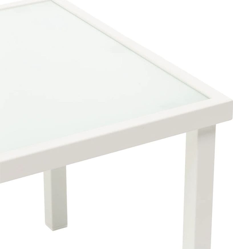SET SALOTTO DA GIARDINO 4PZ IN METALLO TAVOLINO CON PIANO VETRO TEMPERATO 2 SEDIE PANCHINA - 15