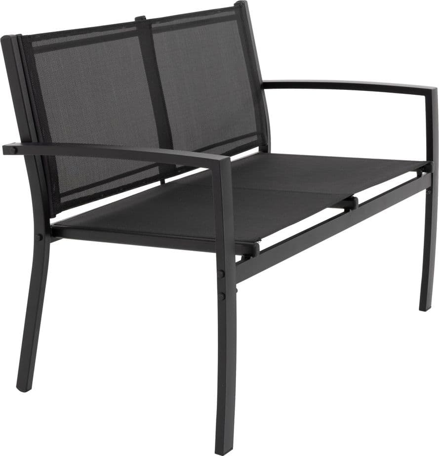 SET SALOTTO DA GIARDINO 4PZ IN METALLO TAVOLINO CON PIANO VETRO TEMPERATO 2 SEDIE PANCHINA - 9