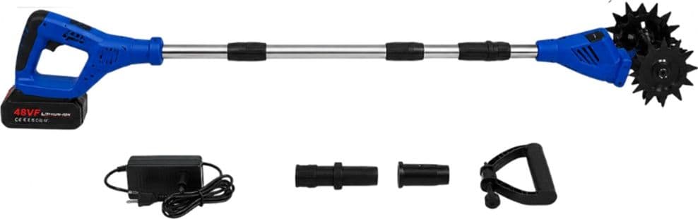 SARCHIATRICE MOTOZAPPA ELETTRICA TELESCOPICA A BATTERIA 48VF CORDLESS PORTATILE NL-3578 - 2