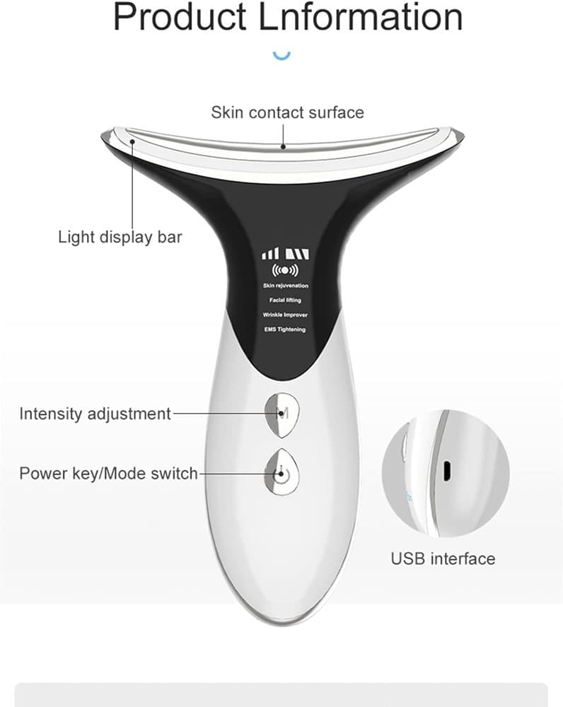 DISPOSITIVO PER VISO COLLO TERAPIA FOTONICA A LED A 3 COLORI RIDUZIONE DOPPIO MENTO RUGHE - 3