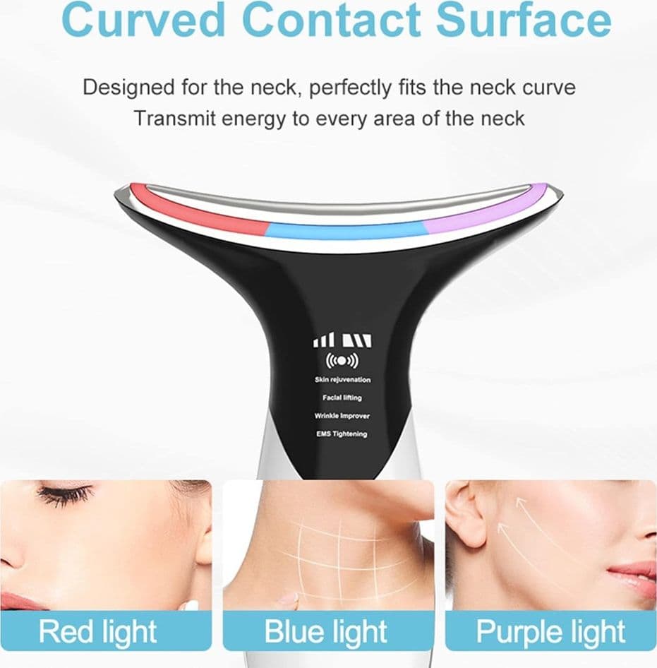 DISPOSITIVO PER VISO COLLO TERAPIA FOTONICA A LED A 3 COLORI RIDUZIONE DOPPIO MENTO RUGHE - 6