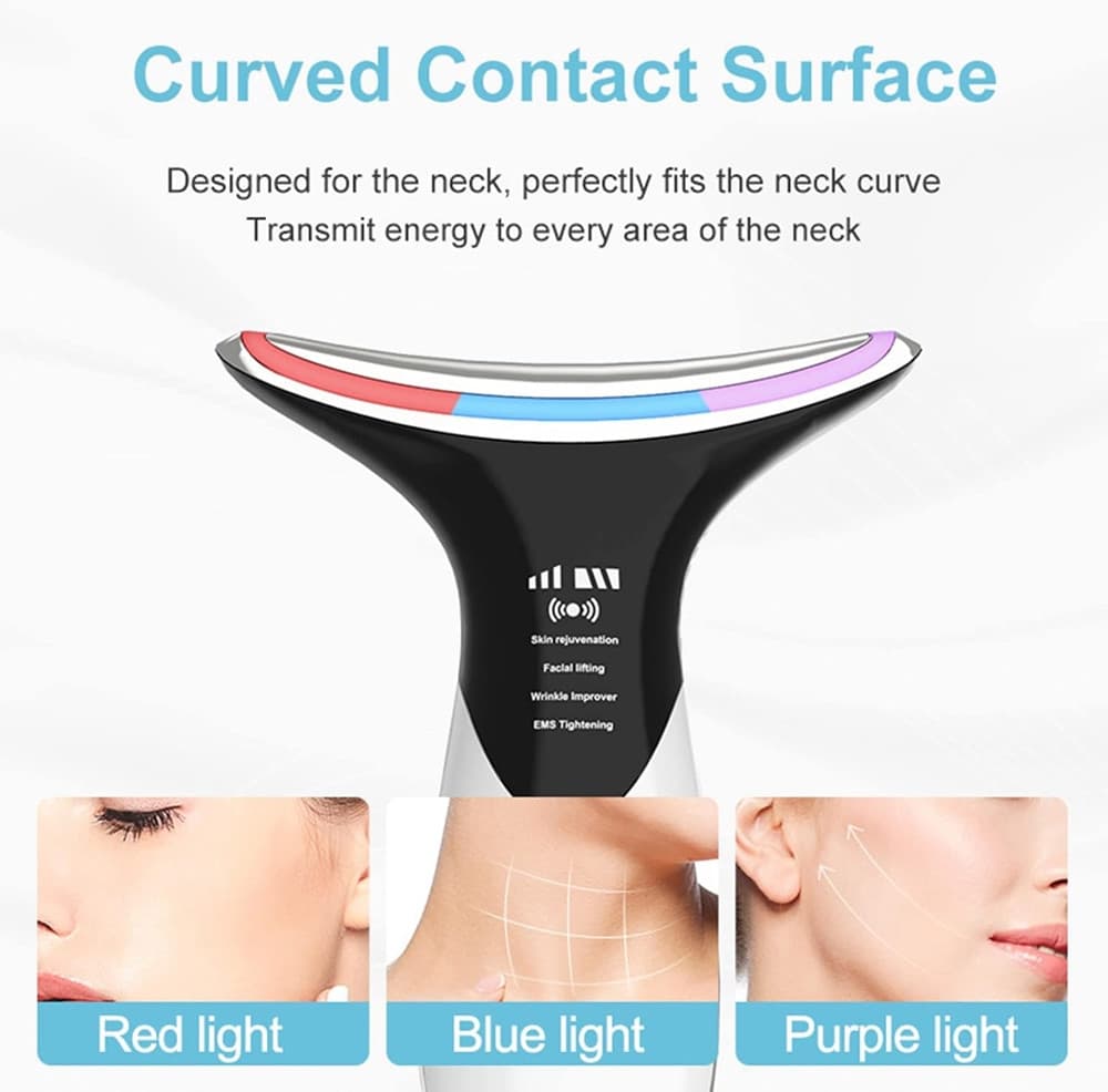 DISPOSITIVO PER VISO COLLO TERAPIA FOTONICA A LED A 3 COLORI RIDUZIONE DOPPIO MENTO RUGHE - 6