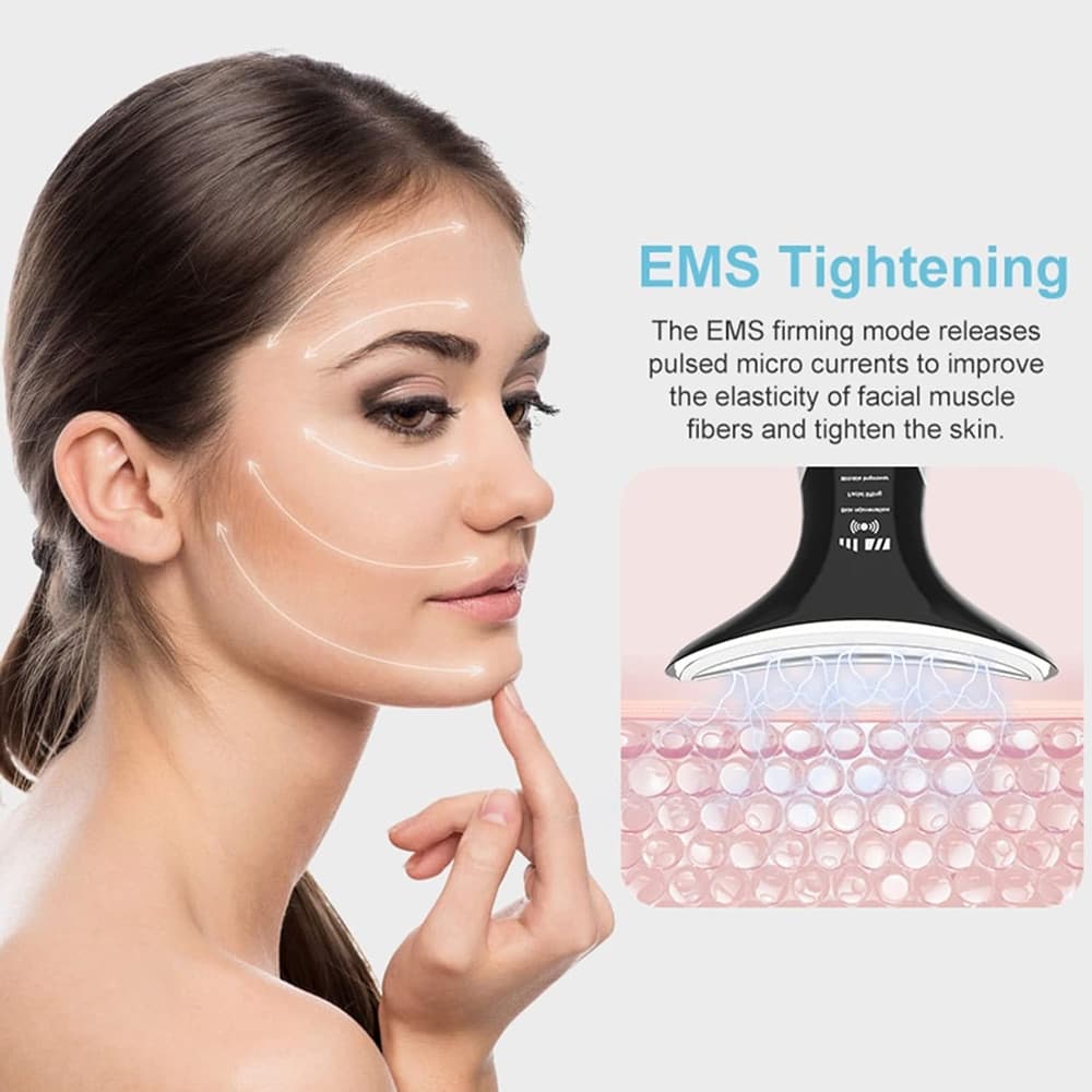 DISPOSITIVO PER VISO COLLO TERAPIA FOTONICA A LED A 3 COLORI RIDUZIONE DOPPIO MENTO RUGHE - 7