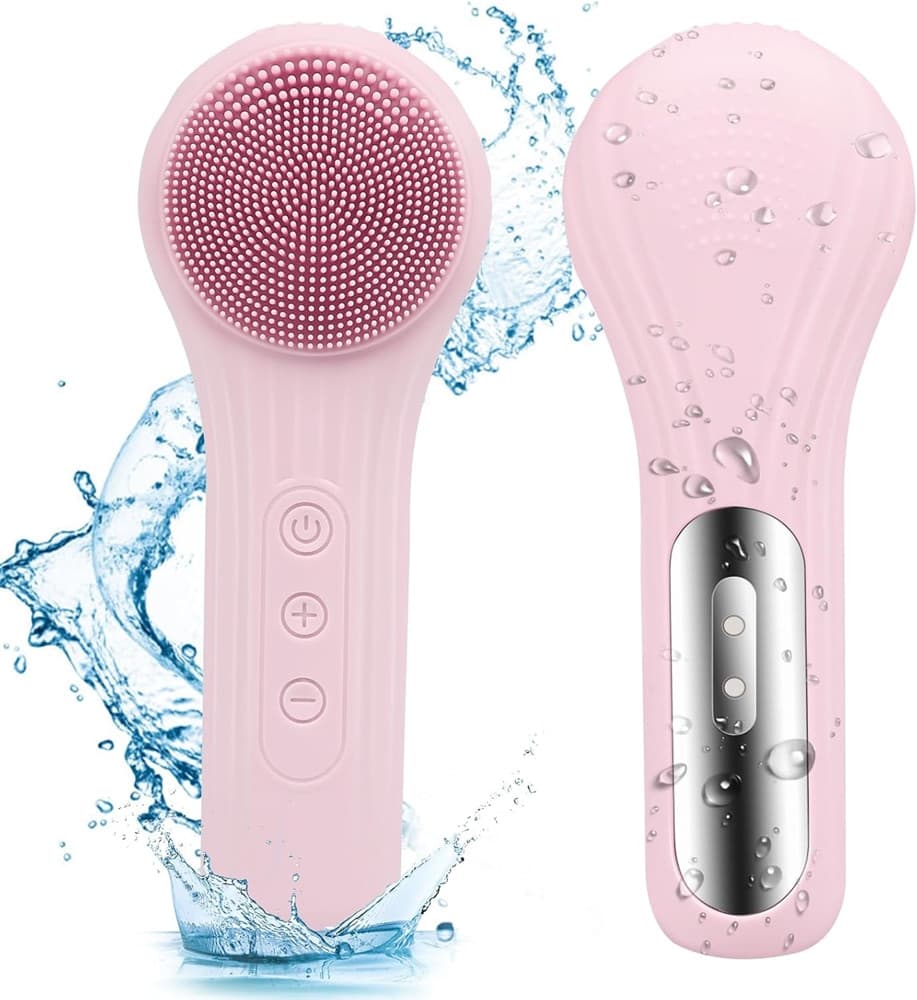 SPAZZOLA ESFOLIANTE PER VISO IN SILICONE IMPERMEABILE IPX7 RICARICABILE PULIZIA MASSAGGIO - 2