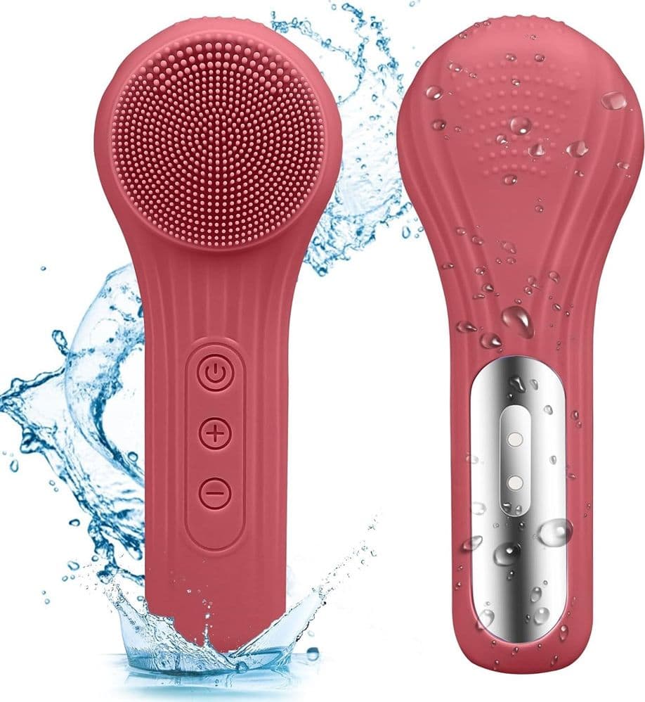 SPAZZOLA ESFOLIANTE PER VISO IN SILICONE IMPERMEABILE IPX7 RICARICABILE PULIZIA MASSAGGIO - 4