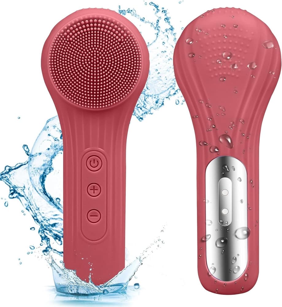 SPAZZOLA ESFOLIANTE PER VISO IN SILICONE IMPERMEABILE IPX7 RICARICABILE PULIZIA MASSAGGIO - 4