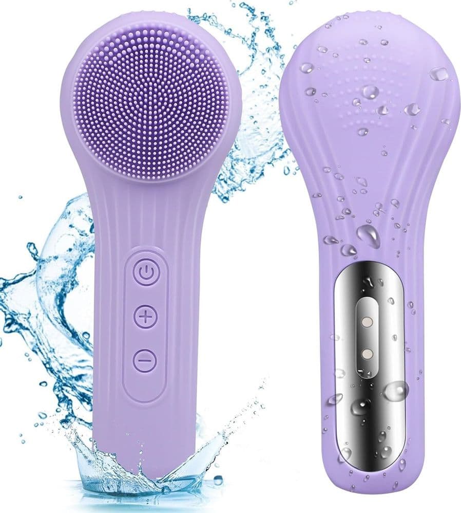 SPAZZOLA ESFOLIANTE PER VISO IN SILICONE IMPERMEABILE IPX7 RICARICABILE PULIZIA MASSAGGIO - 5