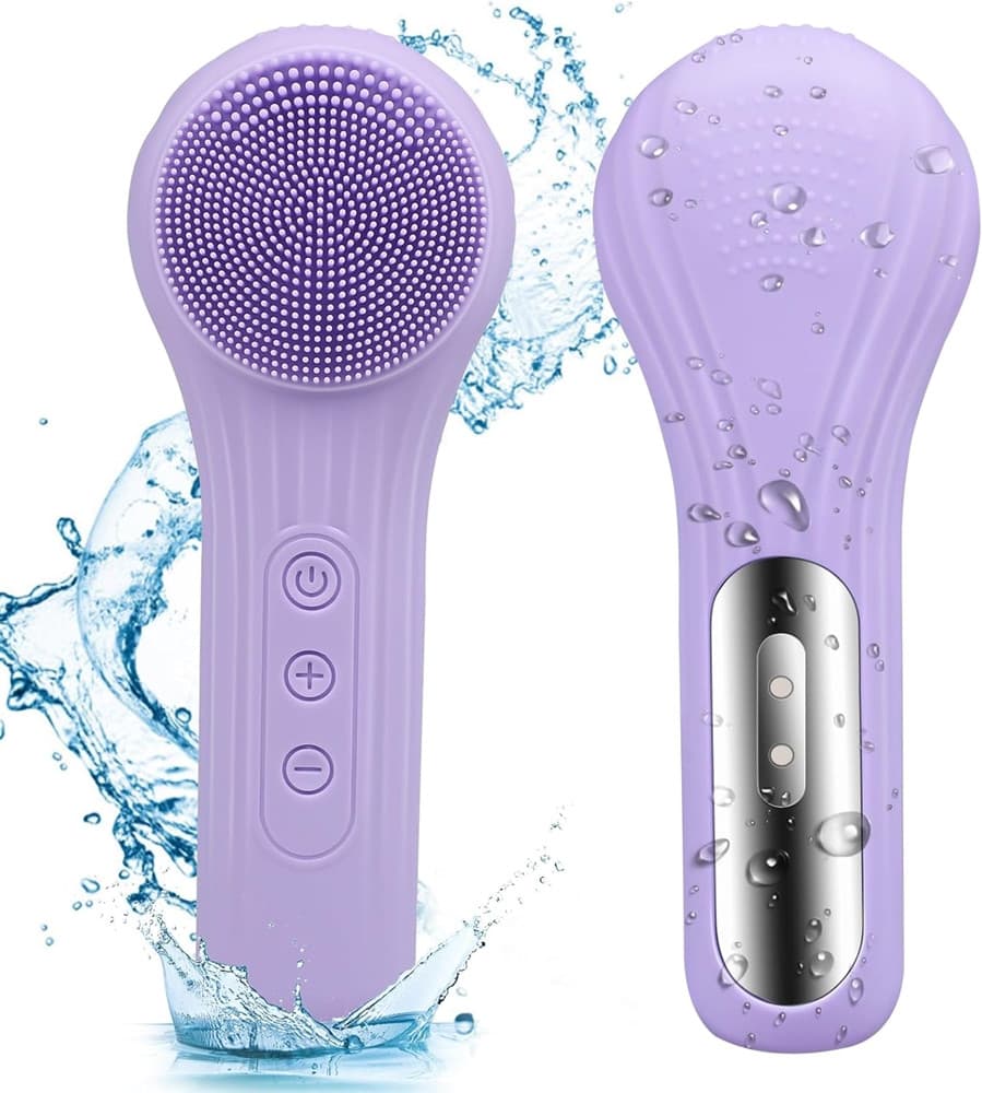 SPAZZOLA ESFOLIANTE PER VISO IN SILICONE IMPERMEABILE IPX7 RICARICABILE PULIZIA MASSAGGIO - 5