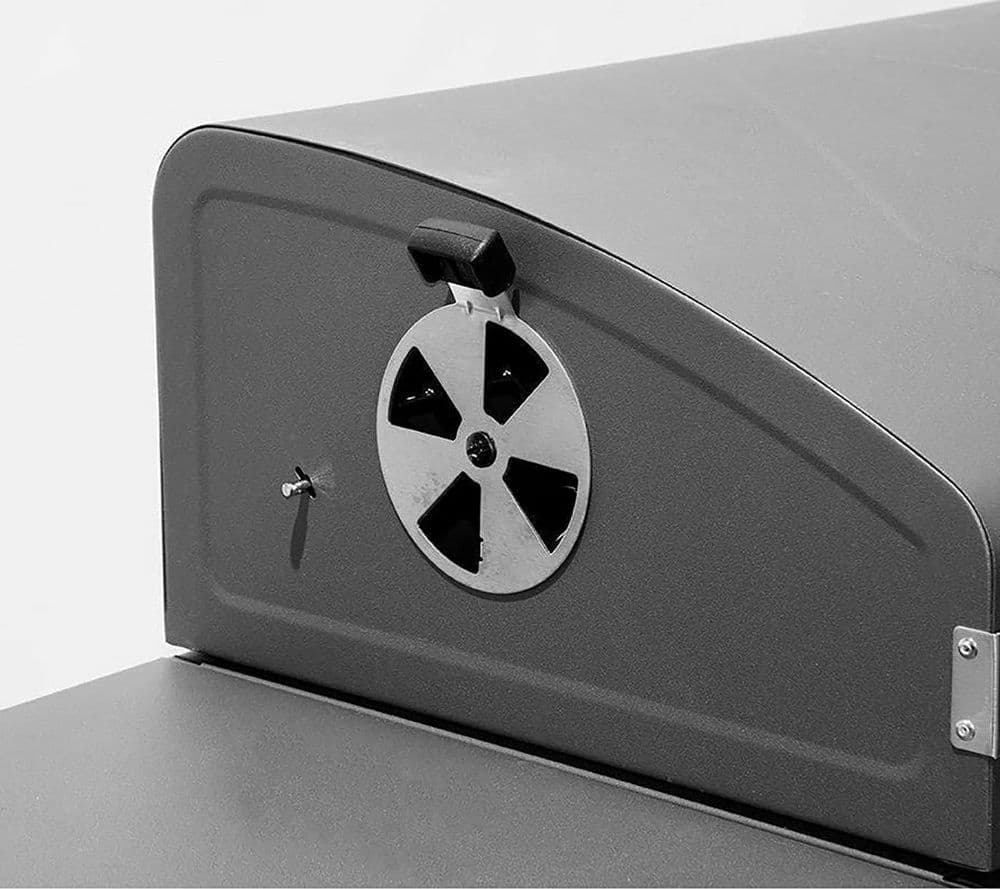 BARBECUE A CARBONE CON COPERCHIO TERMOMETRO INTEGRATO VARI RIPIANI 2 RUOTE PER GRIGLIATE - 5