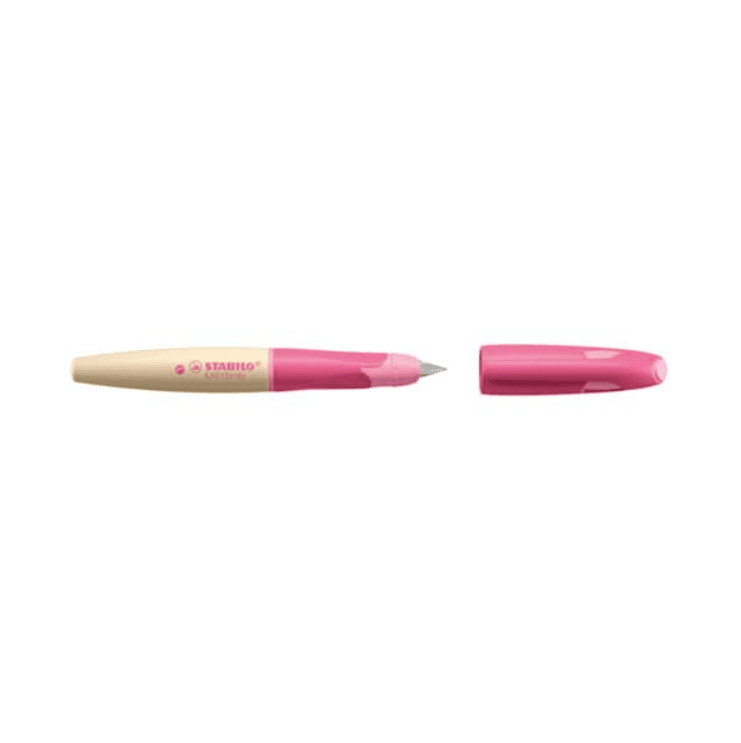 Stabilo - Stilografica per la scuola EASYbirdy® Timber - pennino per mancini A, colore rosa/legno - 3