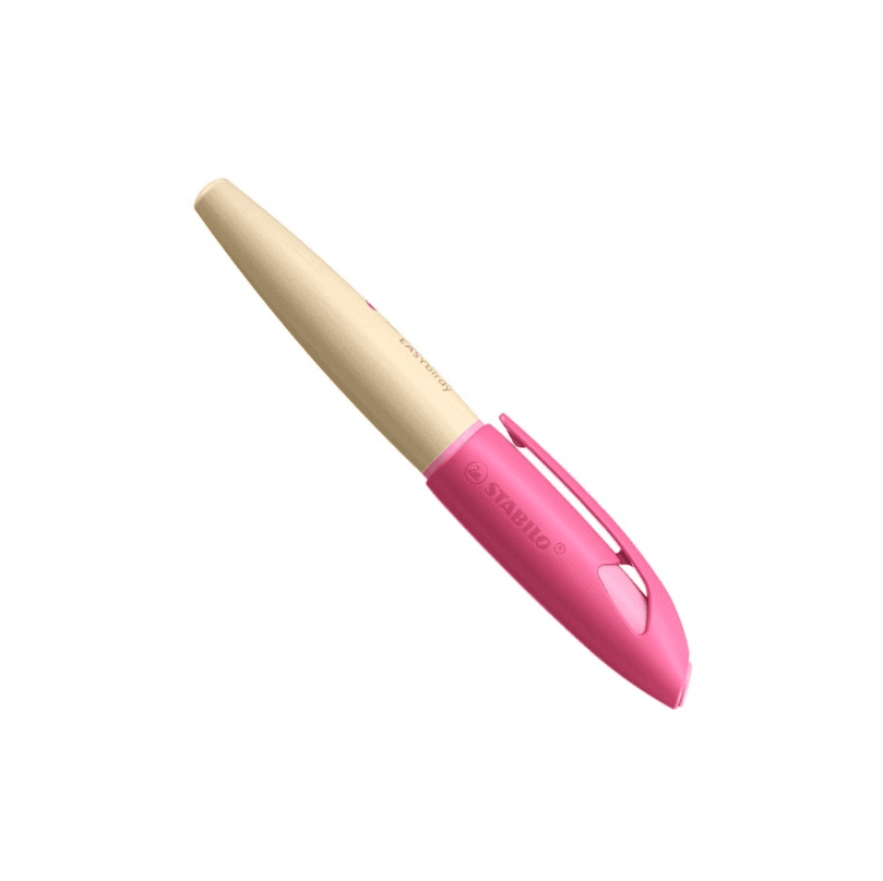 Stabilo - Stilografica per la scuola EASYbirdy® Timber - pennino per mancini A, colore rosa/legno - 5