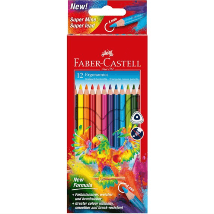 Faber-Castell - Matite Colorate Mina 4.0 Triangolari Ed Ergonomiche Pezzi 12 (116512) - 4