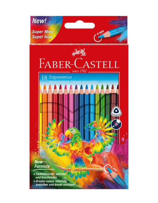 Faber-Castell - Matite Colorate Mina 4.0 Triangolari Ed Ergonomiche Pezzi 18 (116514) - 5