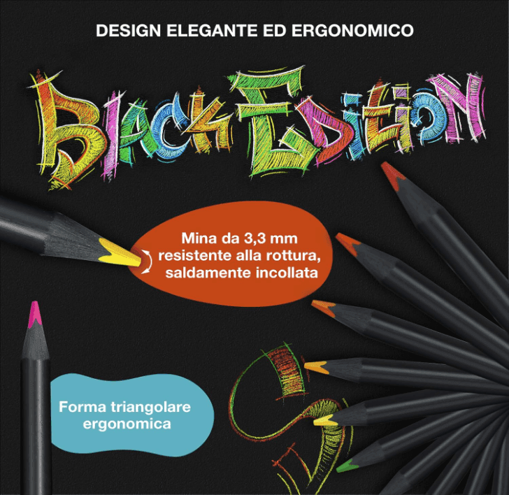 Faber-Castell - Astuccio con 12 matite colorate Black Edition (116412) - 3