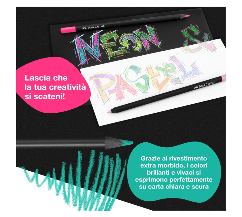 Faber-Castell - Astuccio con 12 matite colorate Black Edition (116412) - 4