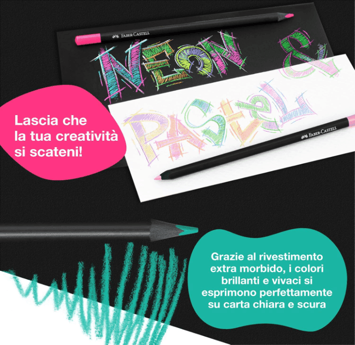 Faber-Castell - Astuccio con 12 matite colorate Black Edition (116412) - 4