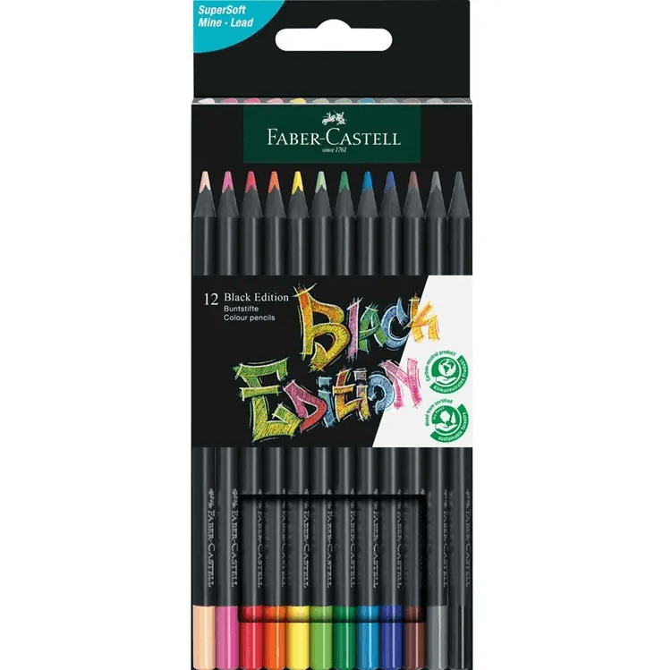 Faber-Castell - Astuccio con 12 matite colorate Black Edition (116412) - 6