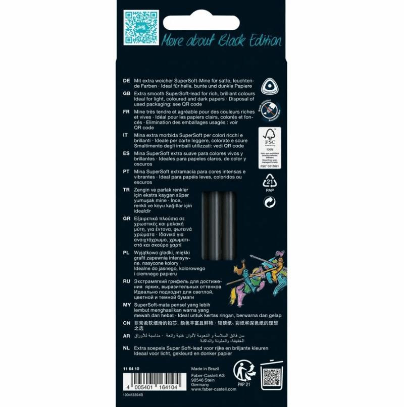 Faber - Castell - Astuccio con 12 matite colorate Black Edition Neon+Pastel (116410) - 3