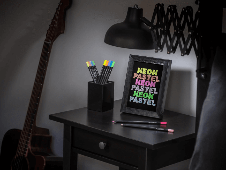 Faber - Castell - Astuccio con 12 matite colorate Black Edition Neon+Pastel (116410) - 4