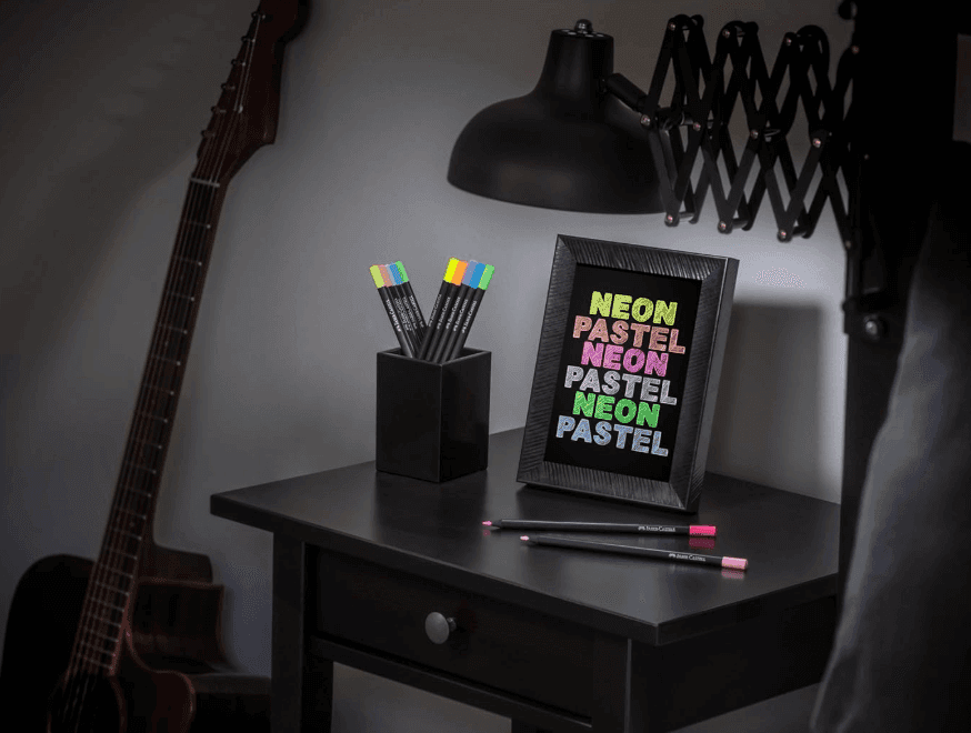 Faber - Castell - Astuccio con 12 matite colorate Black Edition Neon+Pastel (116410) - 4