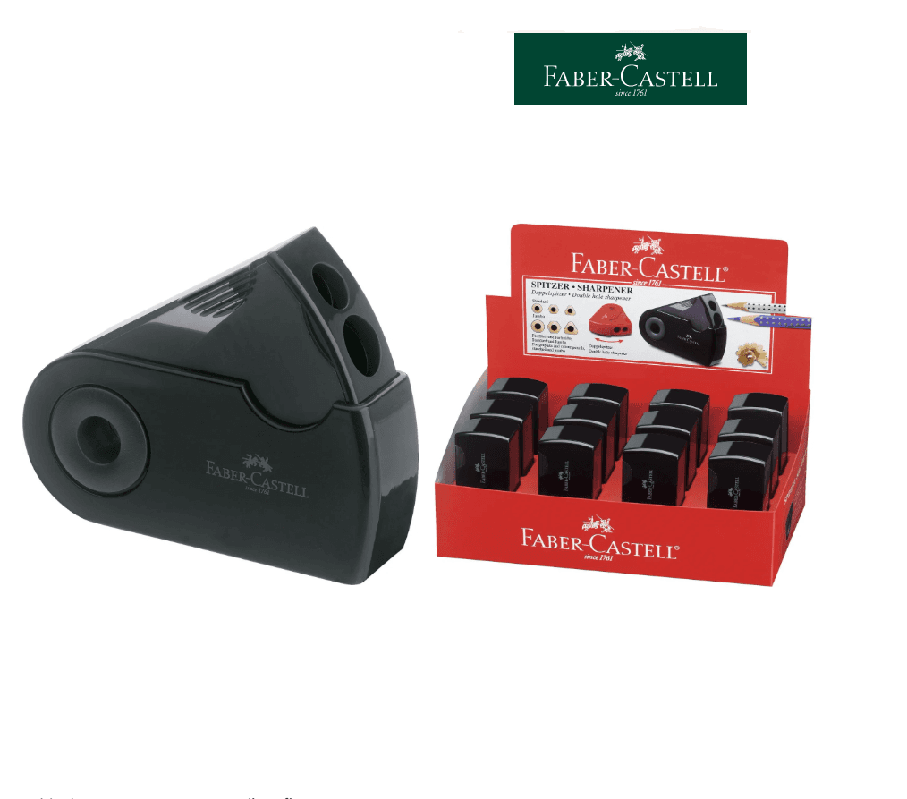 Faber-Castell - Temperamatite a 2 fori con serbatoio Sleeve nero (182700) - 2