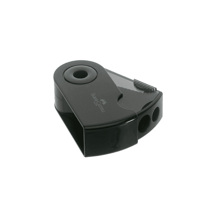 Faber-Castell - Temperamatite a 2 fori con serbatoio Sleeve nero (182700) - 4