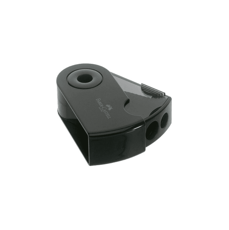 Faber-Castell - Temperamatite a 2 fori con serbatoio Sleeve nero (182700) - 4
