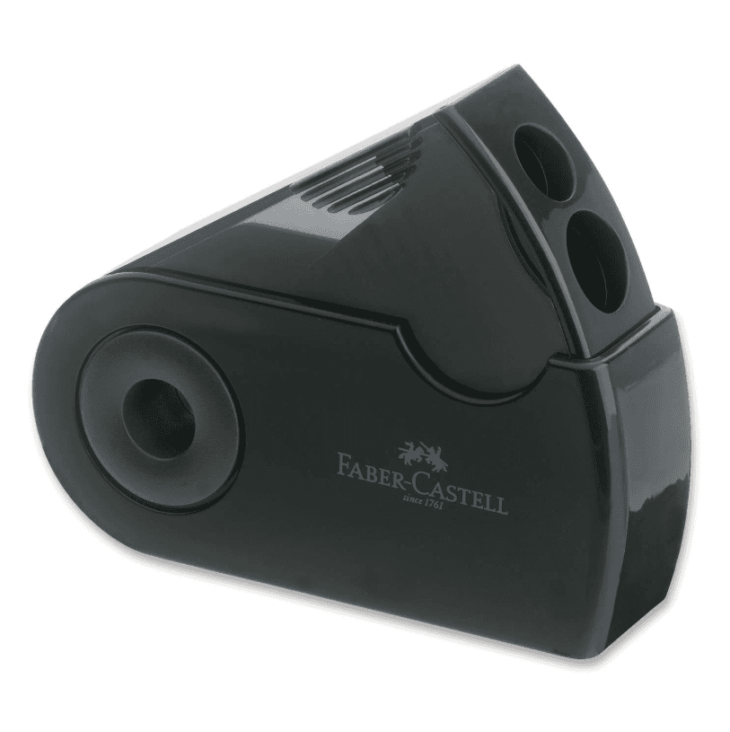 Faber-Castell - Temperamatite a 2 fori con serbatoio Sleeve nero (182700) - 5