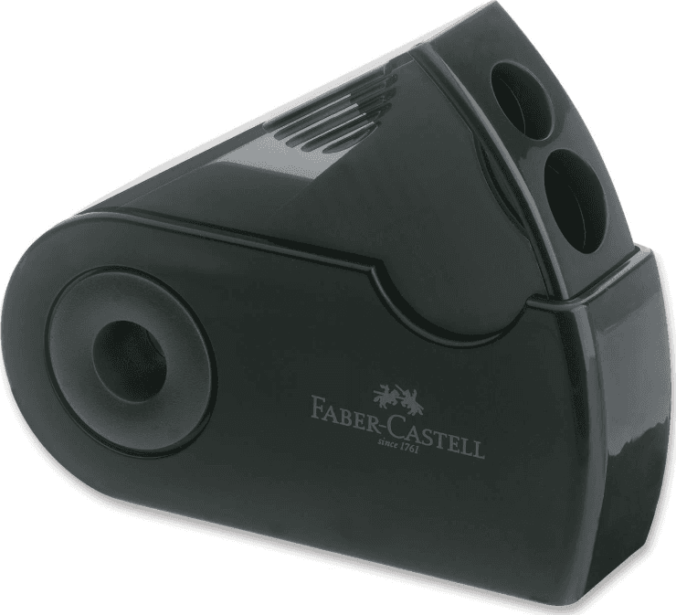 Faber-Castell - Temperamatite a 2 fori con serbatoio Sleeve nero (182700) - 5