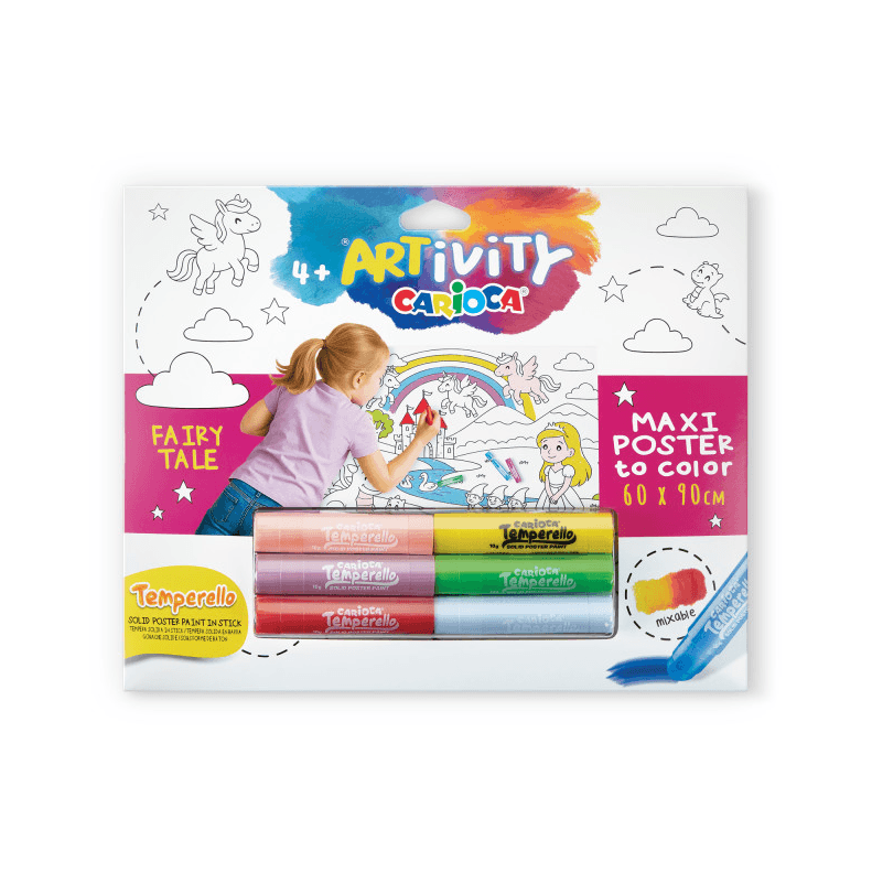 Carioca - Maxi poster da colorare con Temperelli - Fairy Tale (43623)