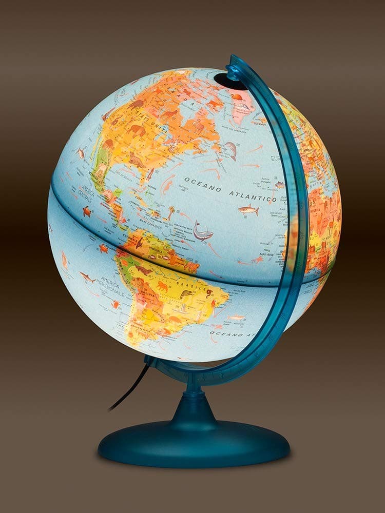 Tecnodidattica Safari 25 - Mappamondo illustrato con animali, ambienti e opere dell'uomo, 25 cm - 4