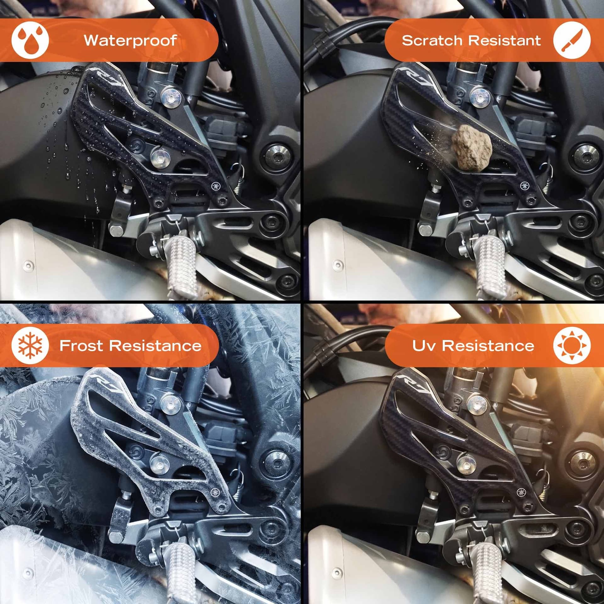 Adesivi 3D Protezioni Battitacco moto compatibile con Yamaha R7 2026 - 4