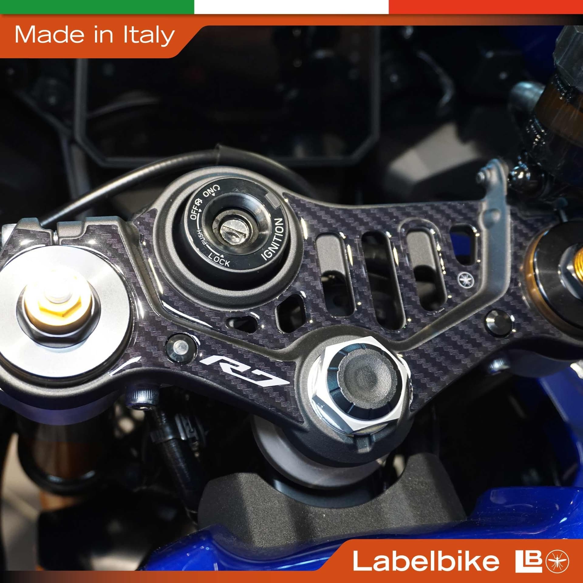 Adesivo 3D Piastra Forcella Sterzo moto compatibile con Yamaha R7 2026 - 3