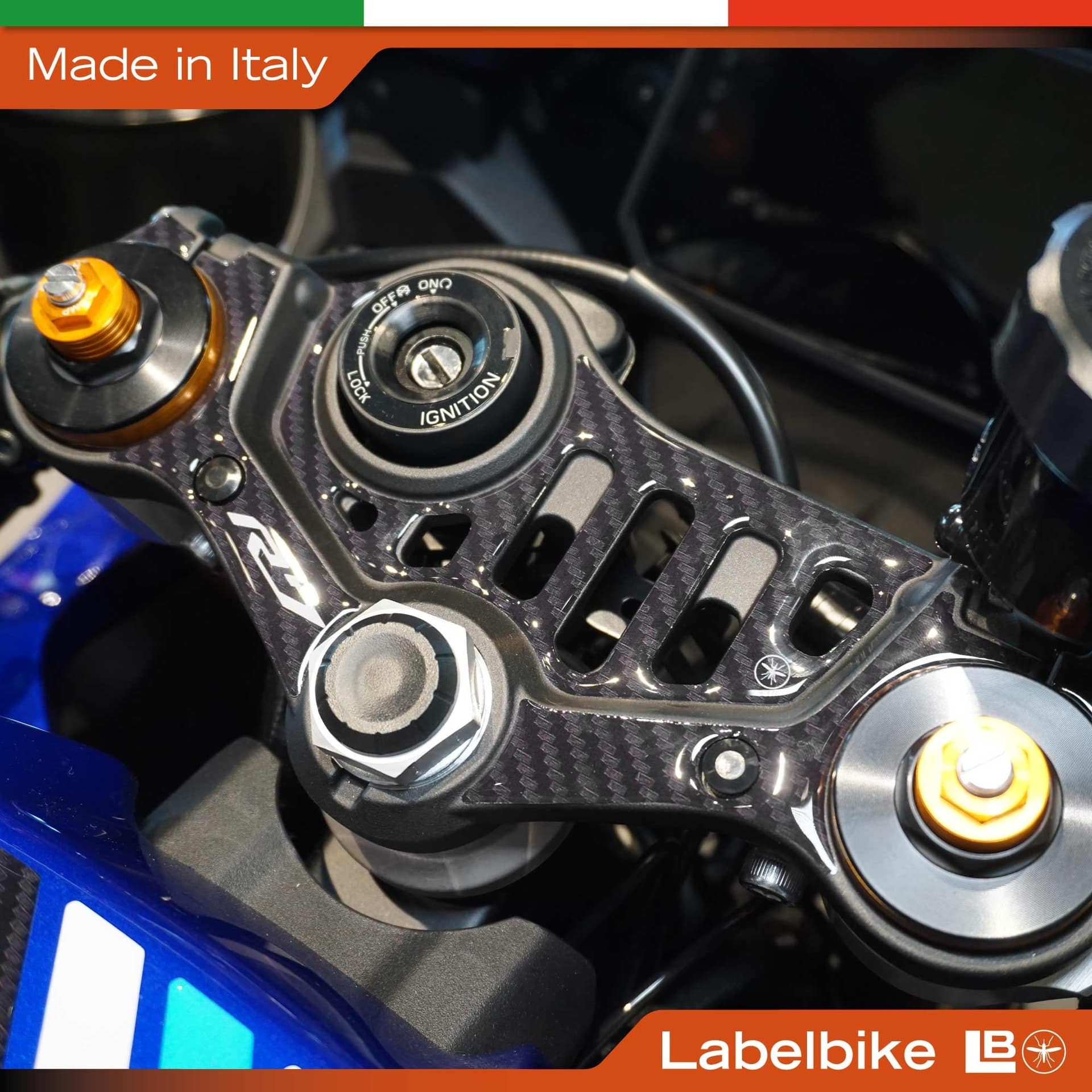 Adesivo 3D Piastra Forcella Sterzo moto compatibile con Yamaha R7 2026 - 4