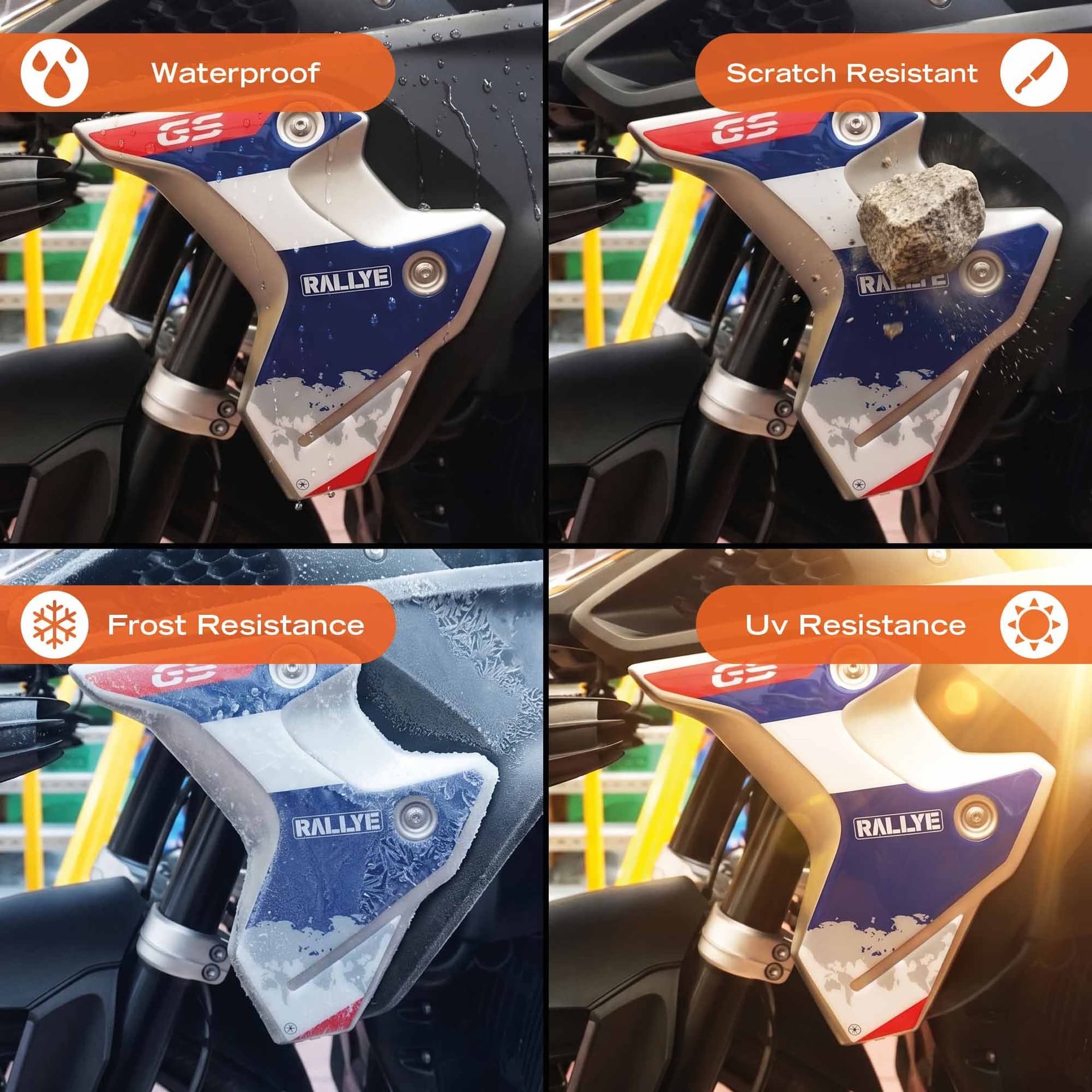 Adesivi 3D Deflettori moto compatibile con Bmw R1250GS Rallye 2022-2023 - 4