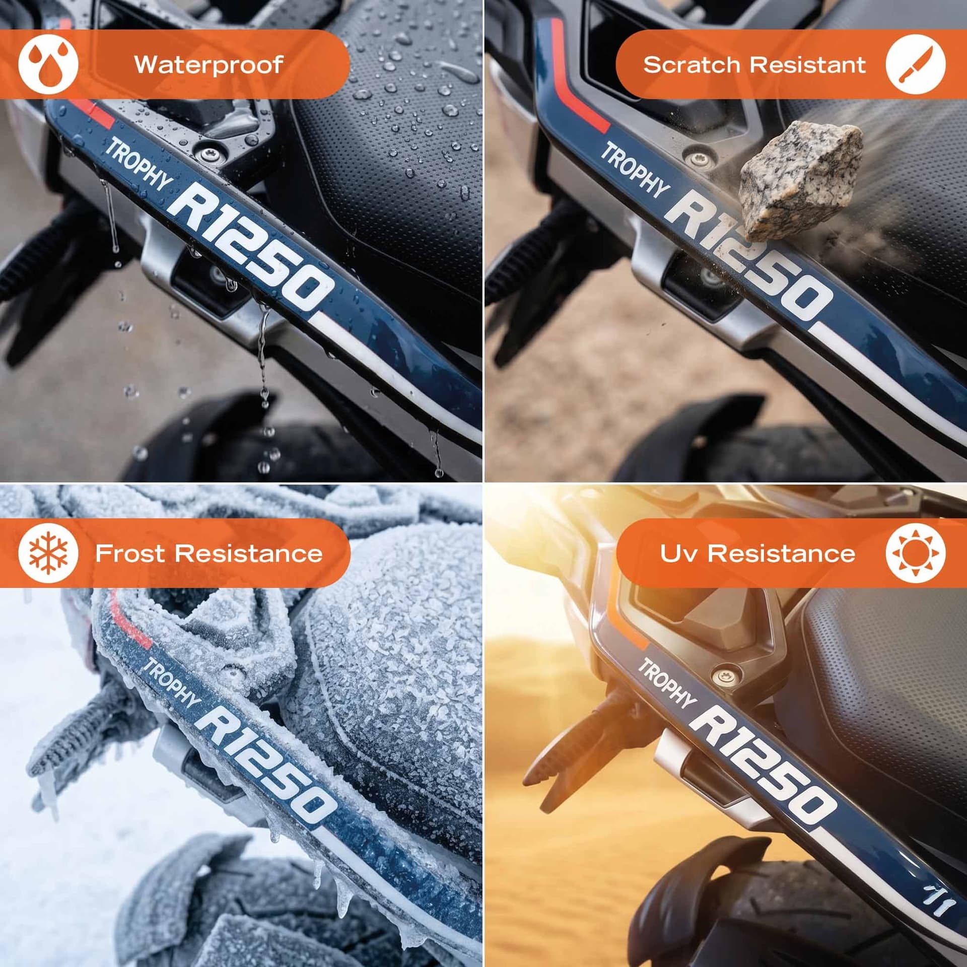 Adesivi 3D Maniglie moto compatibile con Bmw R 1250 GS Trophy 2023-2024 - 4