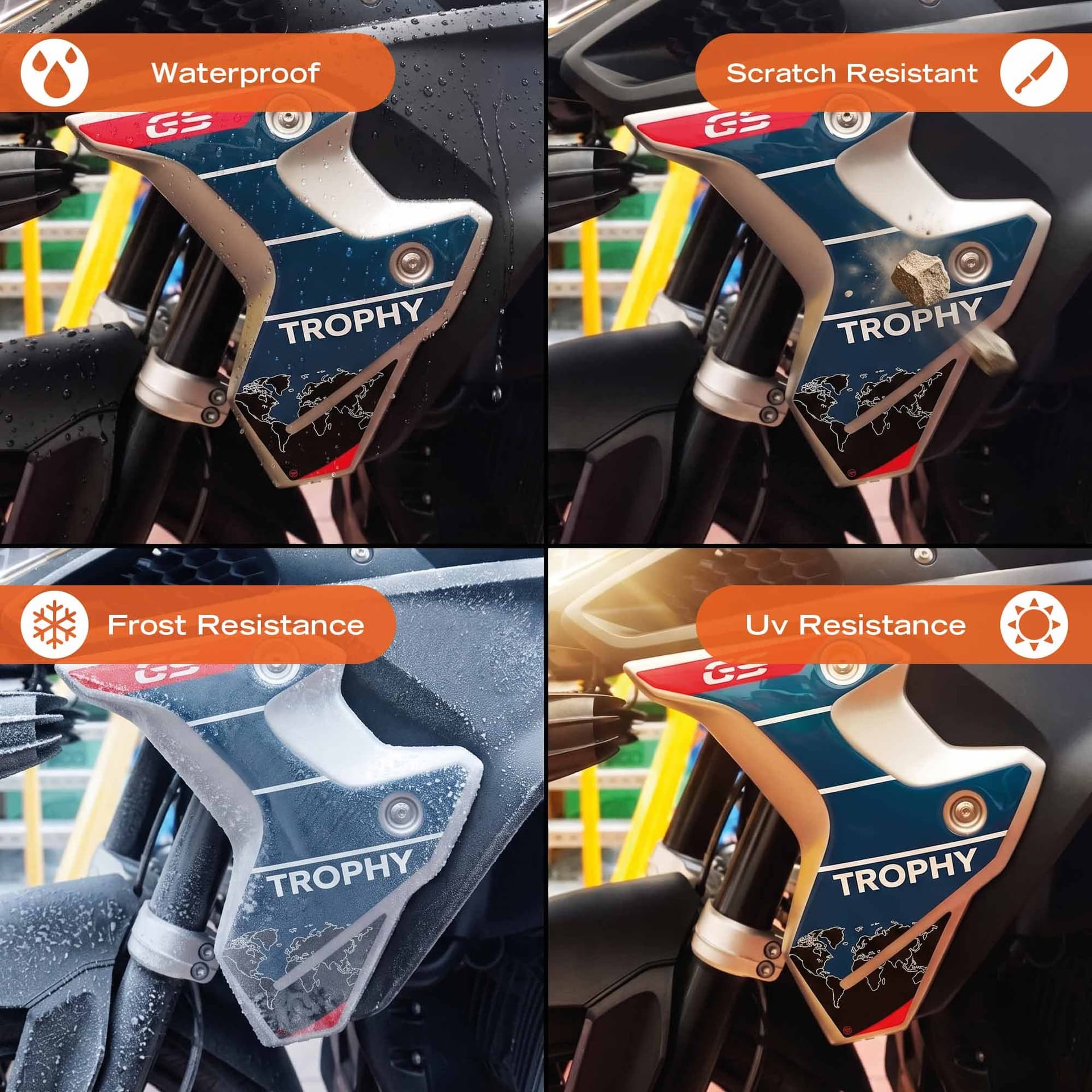 Adesivi 3D Deflettori moto compatibile con Bmw R 1250 GS Trophy 2023-2024 - 4
