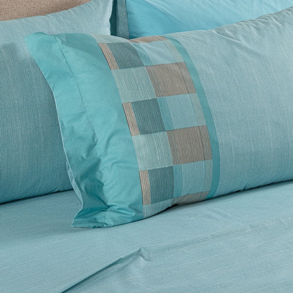 Completo Lenzuola Matrimoniale Oslo City Time in Cotone 250x280 Colore Anice - 3