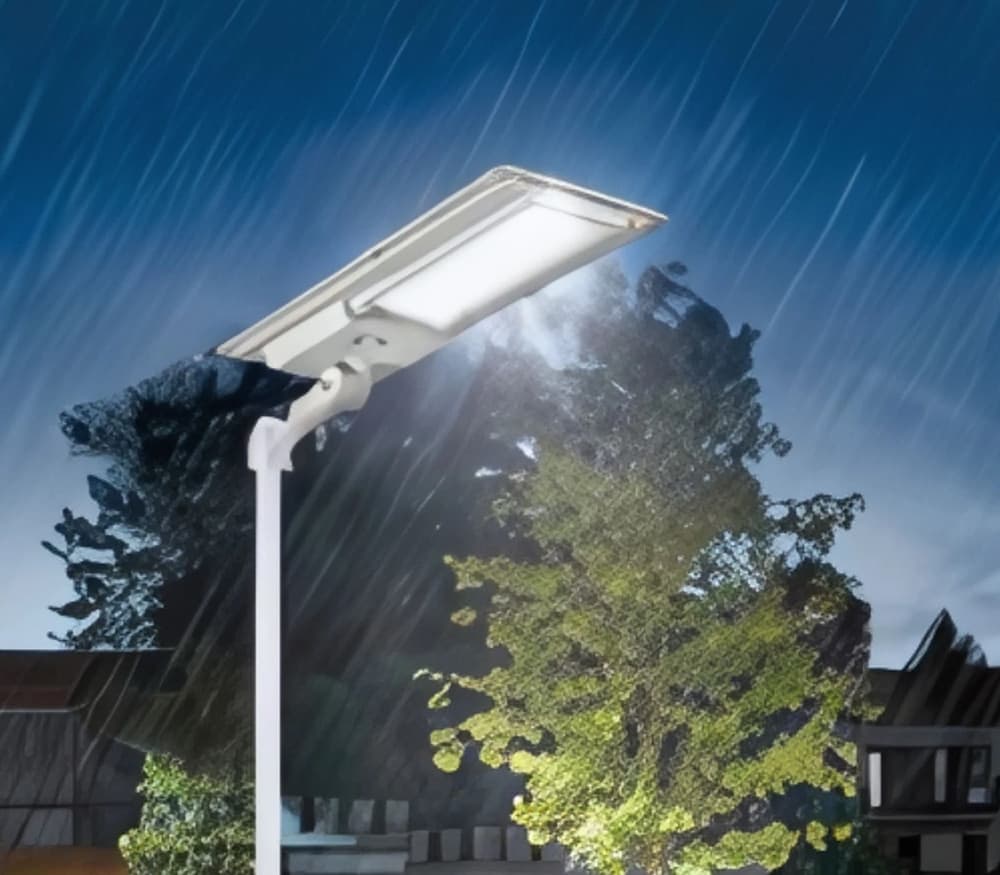 FARO LAMPIONE STRADALE PANNELLO SOLARE A LED 200W GRIGIO LUCE BIANCO FREDDA 6500K IP65 - 3