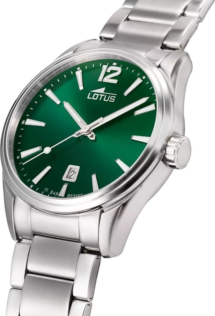 LOTUS   -  Orologio Uomo Minimalist verde bracciale in acciaio - 2