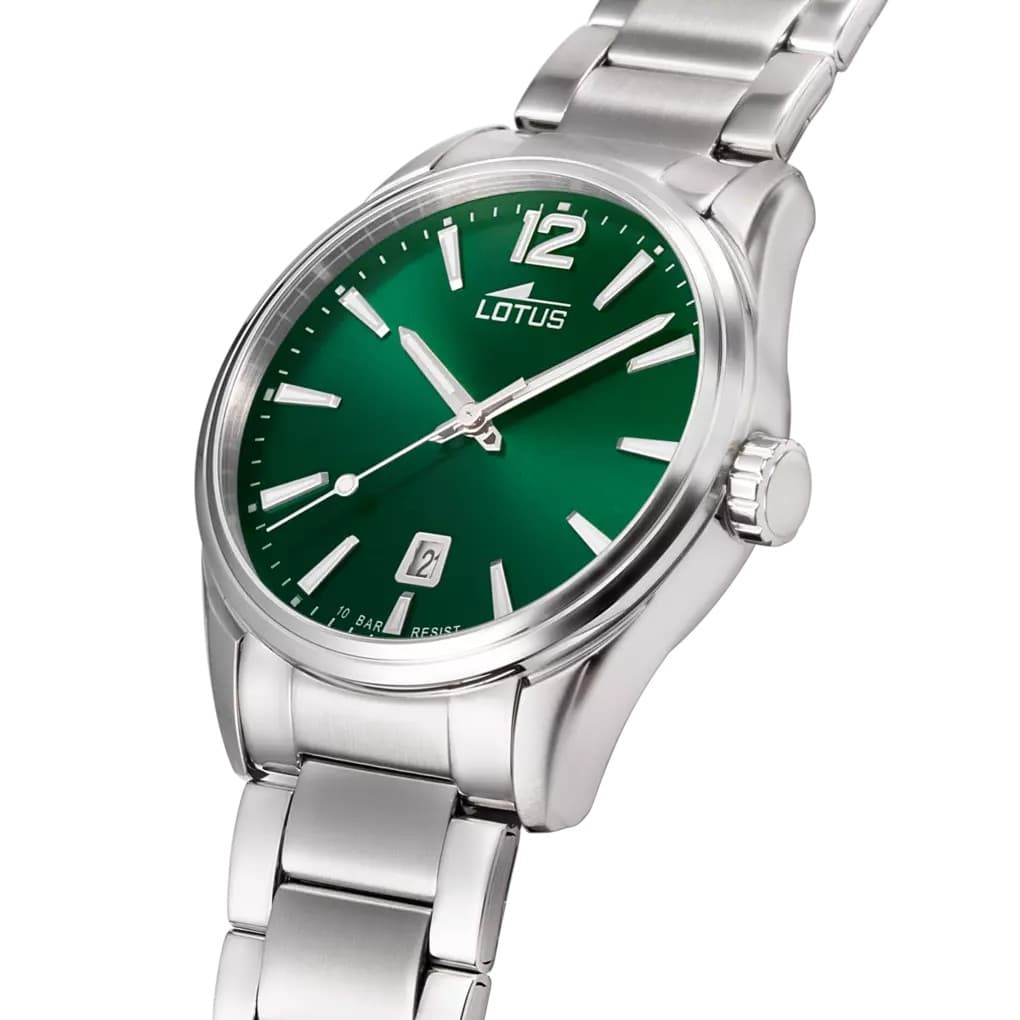 LOTUS   -  Orologio Uomo Minimalist verde bracciale in acciaio - 2