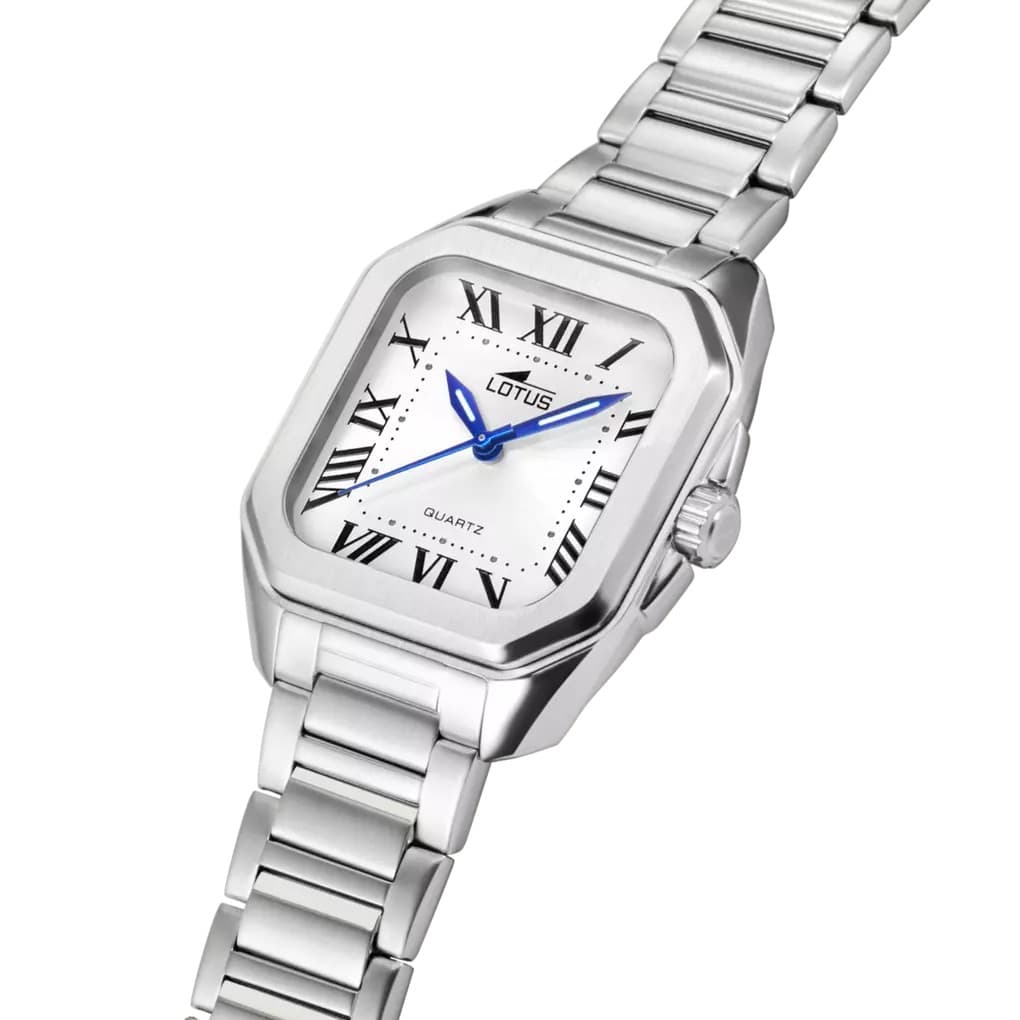 LOTUS   -  Orologio da donna Square Series bianco con bracciale in acciaio - 2
