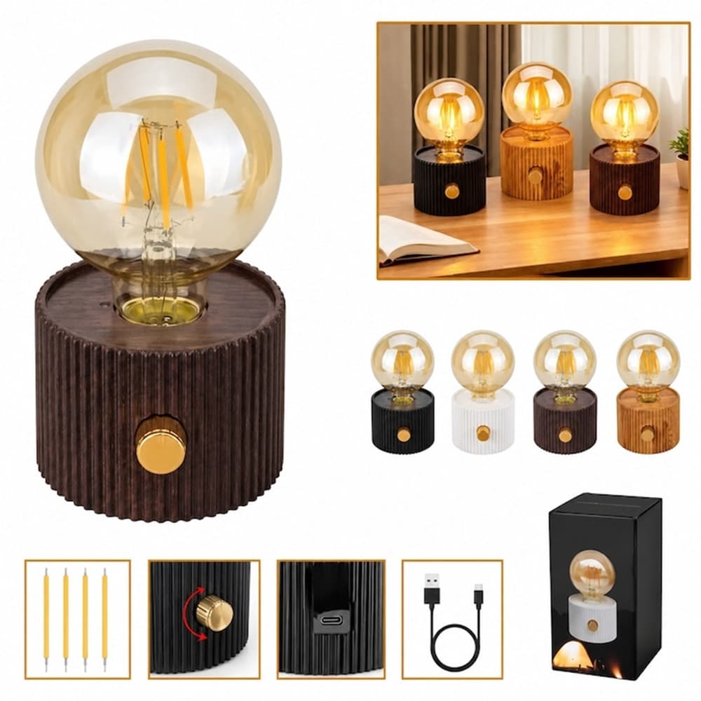 MINI LANTERNA LAMPADA DECORATIVA LAMPADINA STILE RETRÒ LUCE CALDA NOTTURNA DA CAMPEGGIO - 2