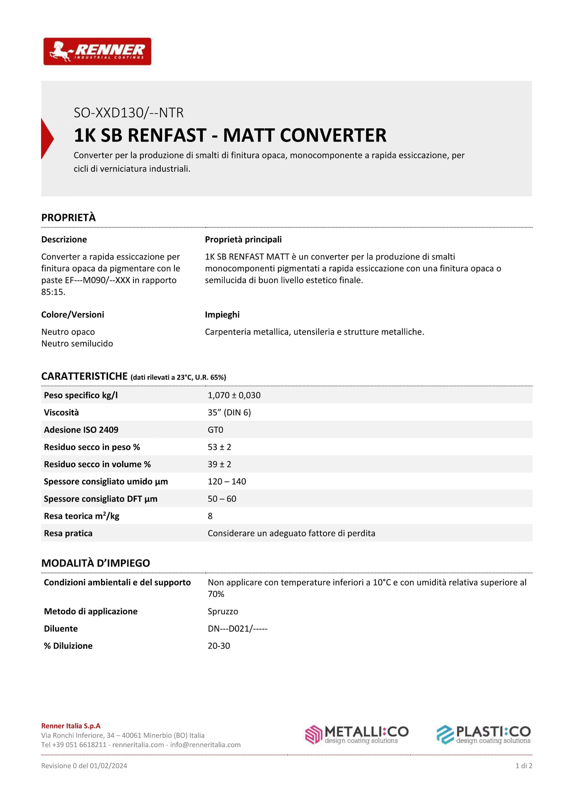 Renner Renfast 5kg smalto opaco - tutti i Ral 1000 - base nitro a rapida essiccazione - 6