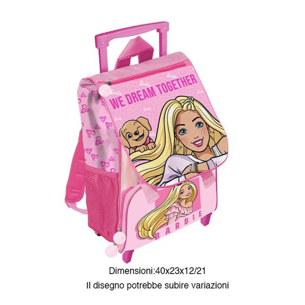 ZAINO TROLLEY ESTENSIBILE 40 CM BARBIE MANICO TELESCOPICO PER SCUOLA ELEMENTARE 672590A - 2