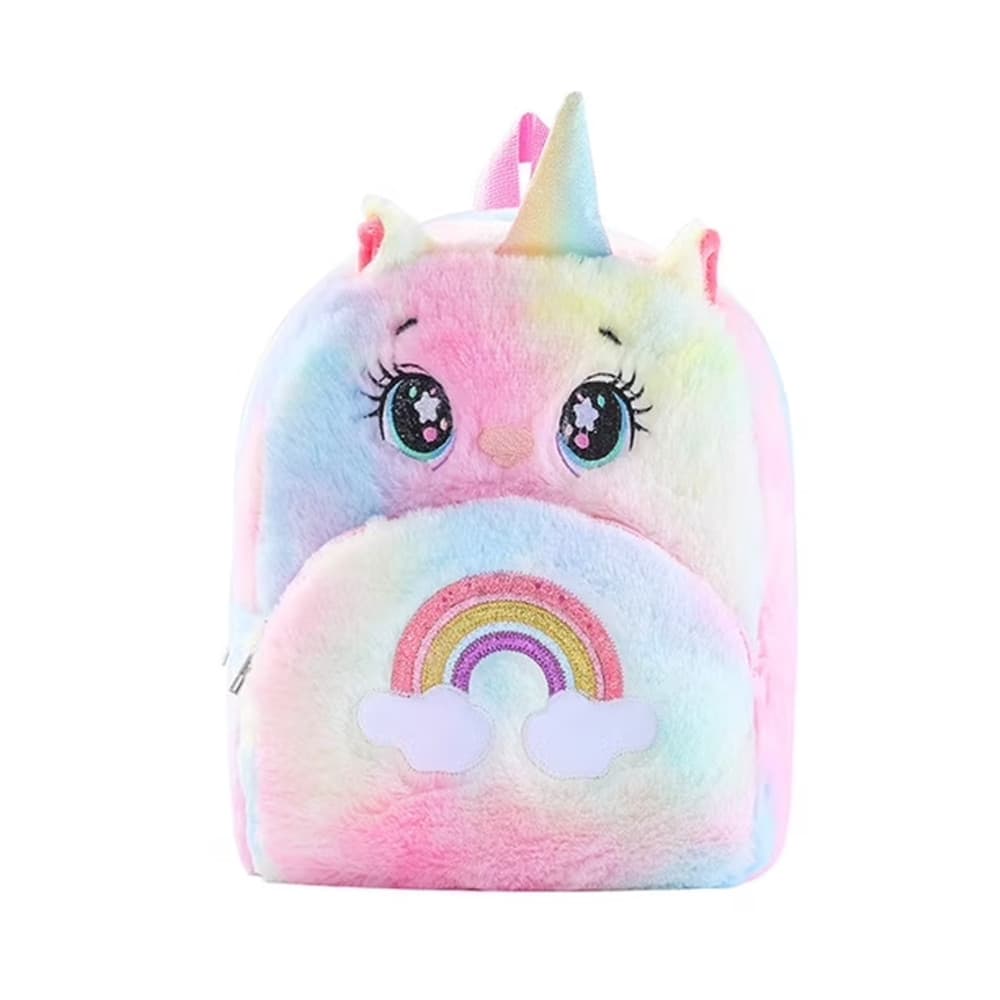 ZAINO CON TASCA PER BAMBINI CON UNICORNO DI PELUCHE ZAINETTO ASILO TEMPO LIBERO 616778 - 4