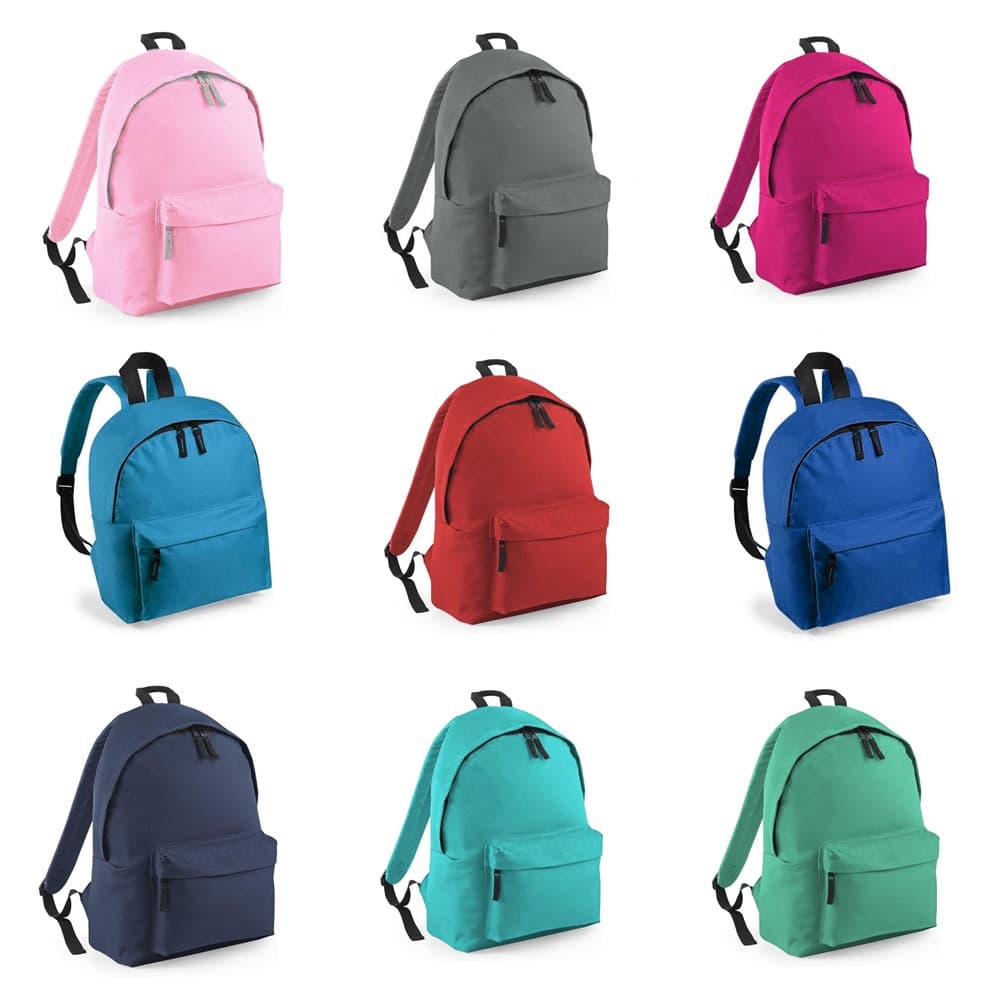 ZAINO UNISEX TINTA UNITA ZAINETTO SPORTIVO CON TASCA FRONTALE ZIP PER SCUOLA TEMPO LIBERO - 1