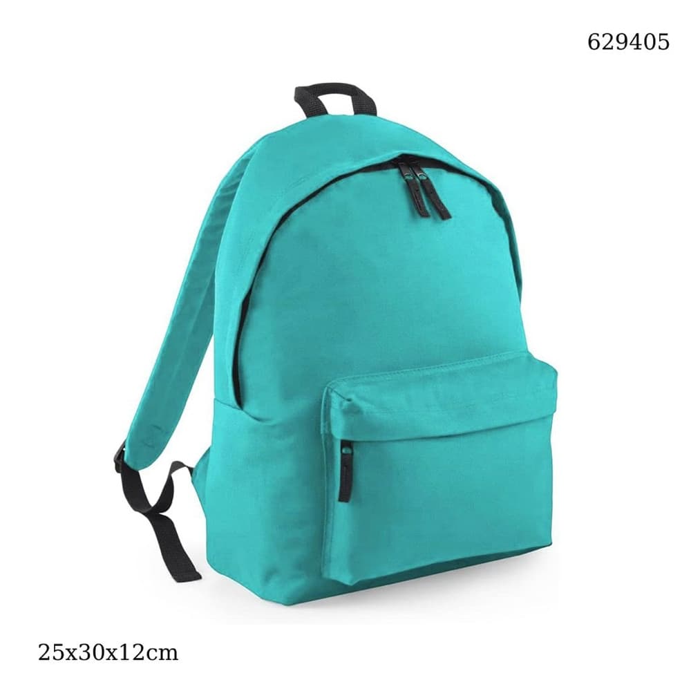 ZAINO UNISEX TINTA UNITA ZAINETTO SPORTIVO CON TASCA FRONTALE ZIP PER SCUOLA TEMPO LIBERO - 13